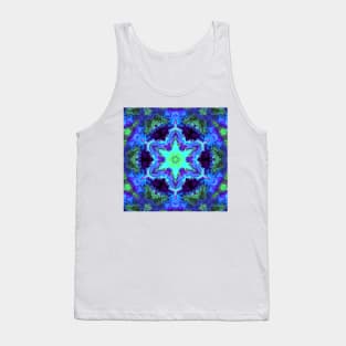 Psychedelic Mandala Flower Green Blue and Purple Tank Top